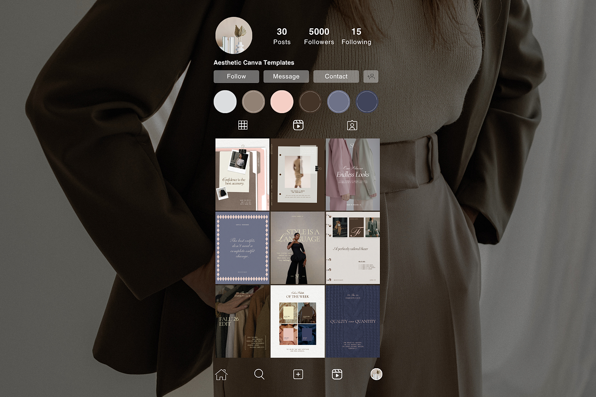 Old Money Fashion Social Templates, a Social Media Template by CanvaTemplateClubCo (Photo 5 of 12)