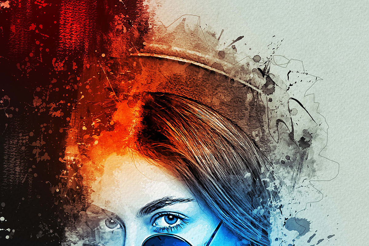Mixed Media Art Watercolor Effect, an Action Add-On by MRI STUDIO (Photo 2 of 17)