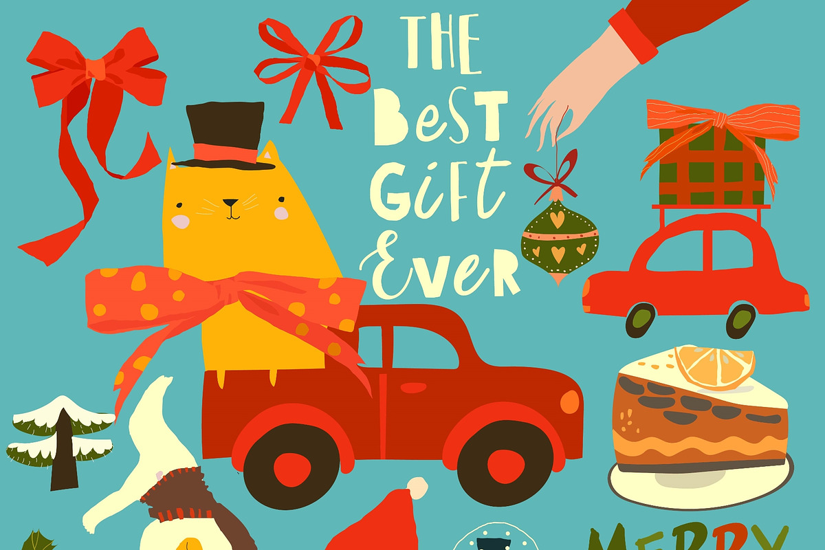 Cute Cartoon Set With Santa Claus, an Object Illustration by Maria Starus (Photo 3 of 3)