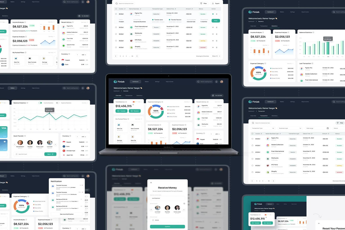 Finlab - Finance Dashboard UI Kit, an UI Kit Template by Creative Perspective (Photo 5 of 6)