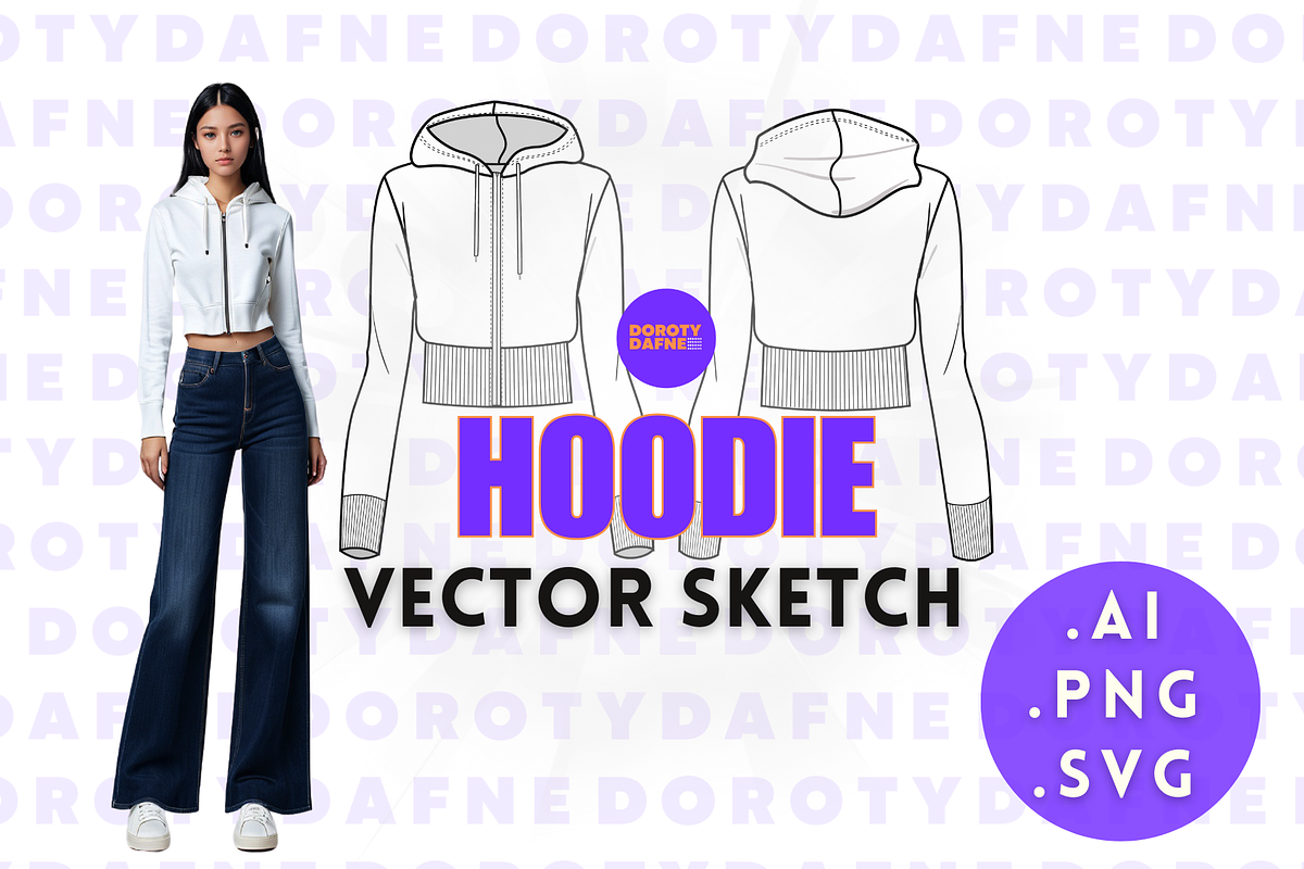 Cropped Fitted Hoodie, an Apparel Mockup by Doroty Dafne Designs (Photo 1 of 7)