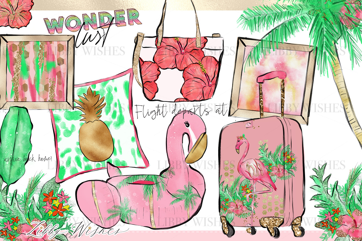 Palm Springs Tropical Clipart, an Animal Illustration by Libby Wishes (Photo 9 of 19)