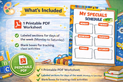 My Specials Schedule Printable, an Education Illustration by MIRoots Design Studio (Thumbnail 3 of 4)