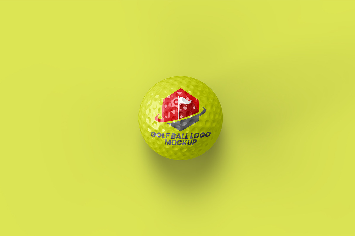Golf Ball Logo Mockup - 6 views, a Merchandise Mockup by Illusiongraphic (Photo 3 of 14)