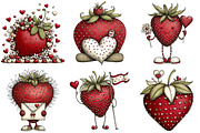 Valentine Strawberry Clipart, an Illustration by Craft Nest (Thumbnail 4 of 8)