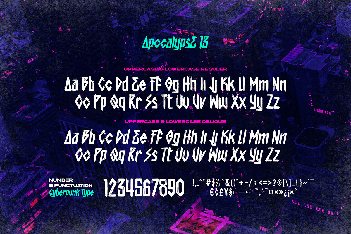 Apocalypse 13 - Cyberpunk Type, a Symbol Font by ikiiko (Photo 6 of 7)