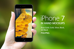 iPhone7 in Hand Mockups