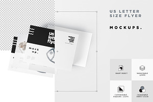 US Letter Landscape Flyer Mockups