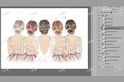 Bride with Bridesmaids Illustration, a Person Illustration by Maddy's Art & Mockups (Thumbnail 2 of 3)