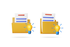 Document folder with light bulb, an Object Illustration by Abscent