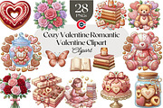 Cozy Valentine Romantic Clipart, an Object Illustration by C-Kav (Thumbnail 1 of 14)