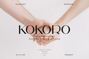 Kokoro - Modern Sans Serif, a Sans Serif Font by Mikhail Kitsune