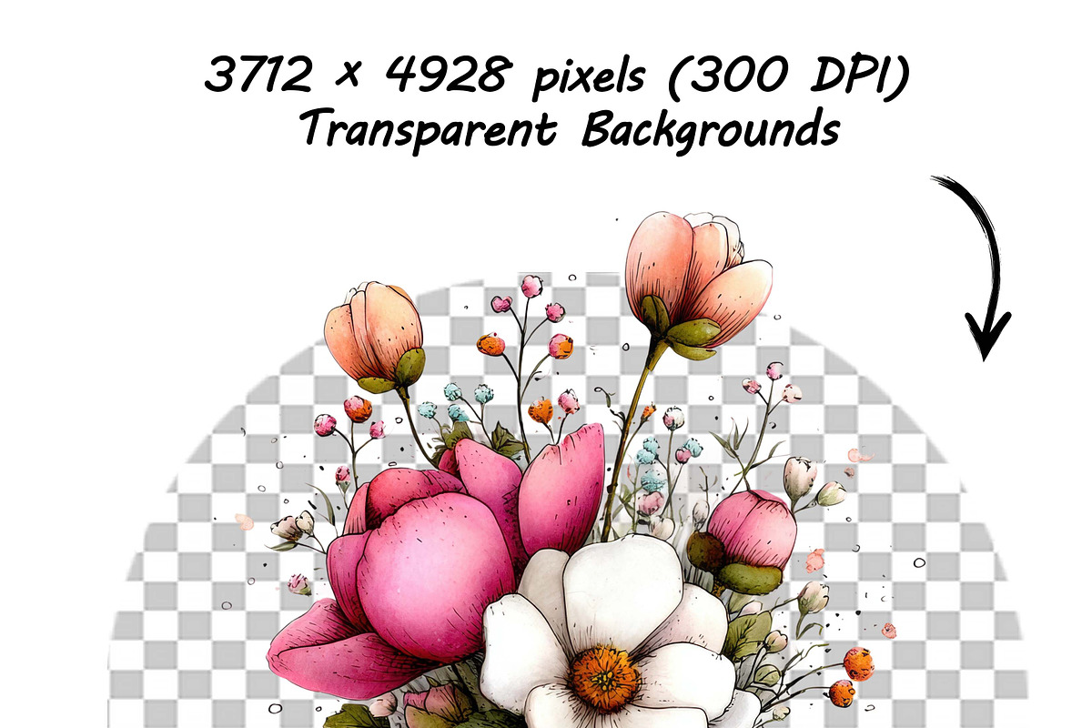 Whimsical Spring Flowers ClipartS, a Graphic by one-touch (Photo 6 of 18)