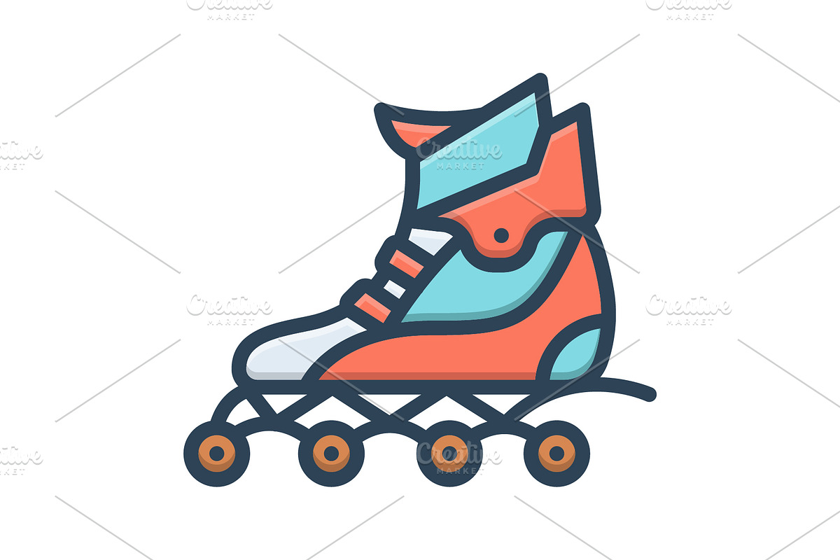 Inline roller blades color icon, a Duotone Icon by Creative priyanka