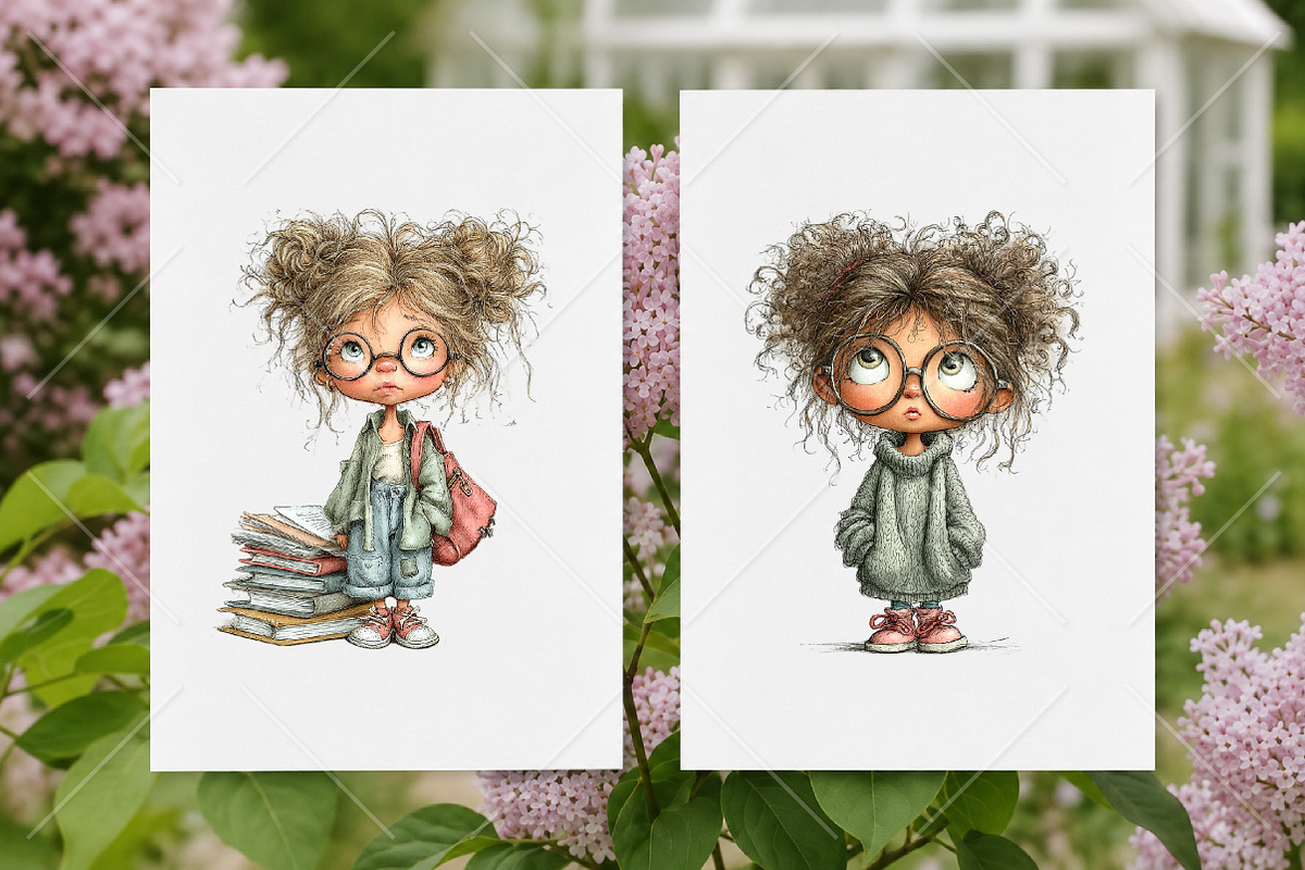 Whimsical Back to School Girl PNG, a Seasonal Illustration by Canvas Craft (Photo 8 of 10)