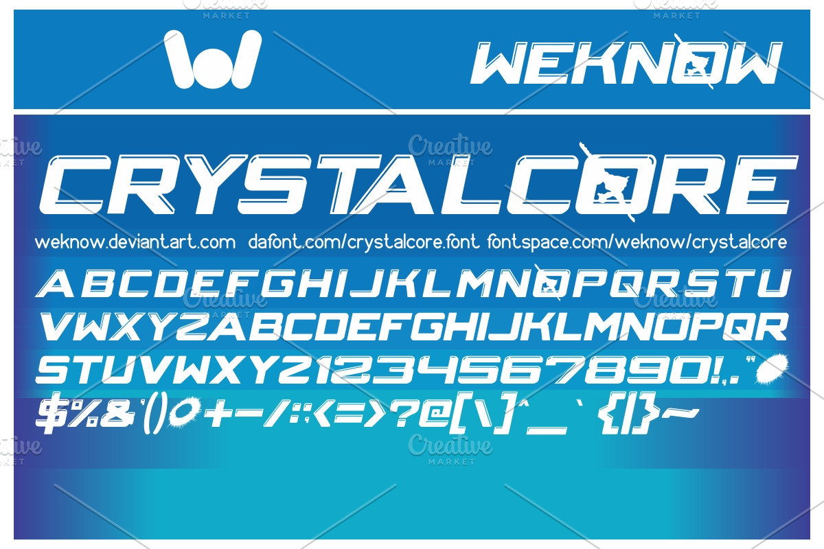 crystal core font preview 4