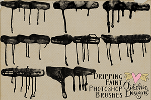 Dripping Paint Photoshop Brushes