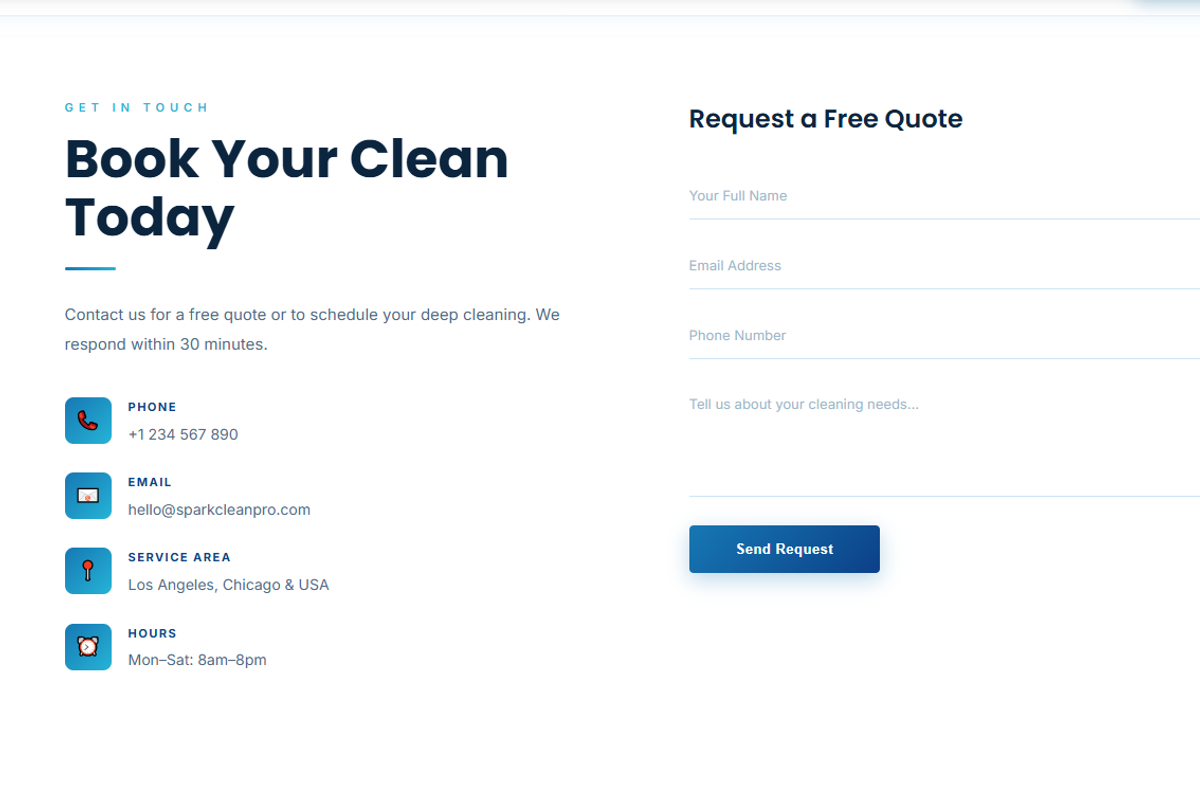 Cleaning Web Template Builtin Editor, a HTML Template by DigitalsDesigns (Photo 3 of 4)