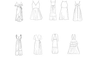 Dresses Set 1 Procreate Brush Stamps