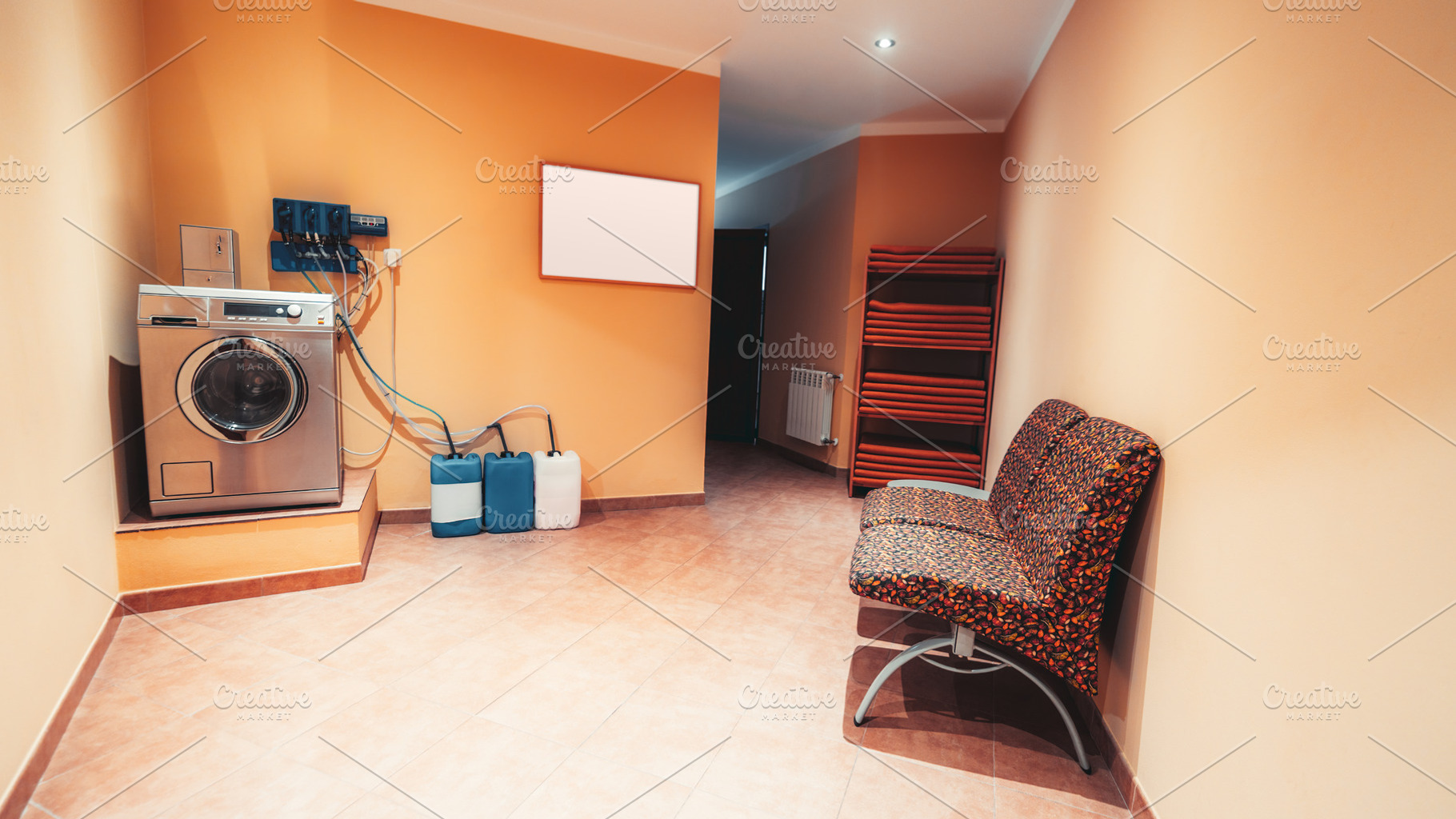 Industrial laundry room interior, an Industrial Photo by SkyNext