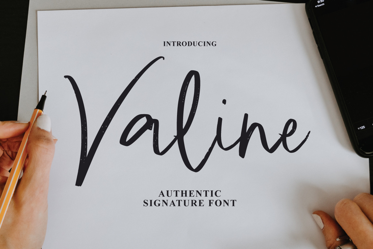 Valine Brush, a Handwritten Font by Eltypesstudio (Photo 1 of 8)