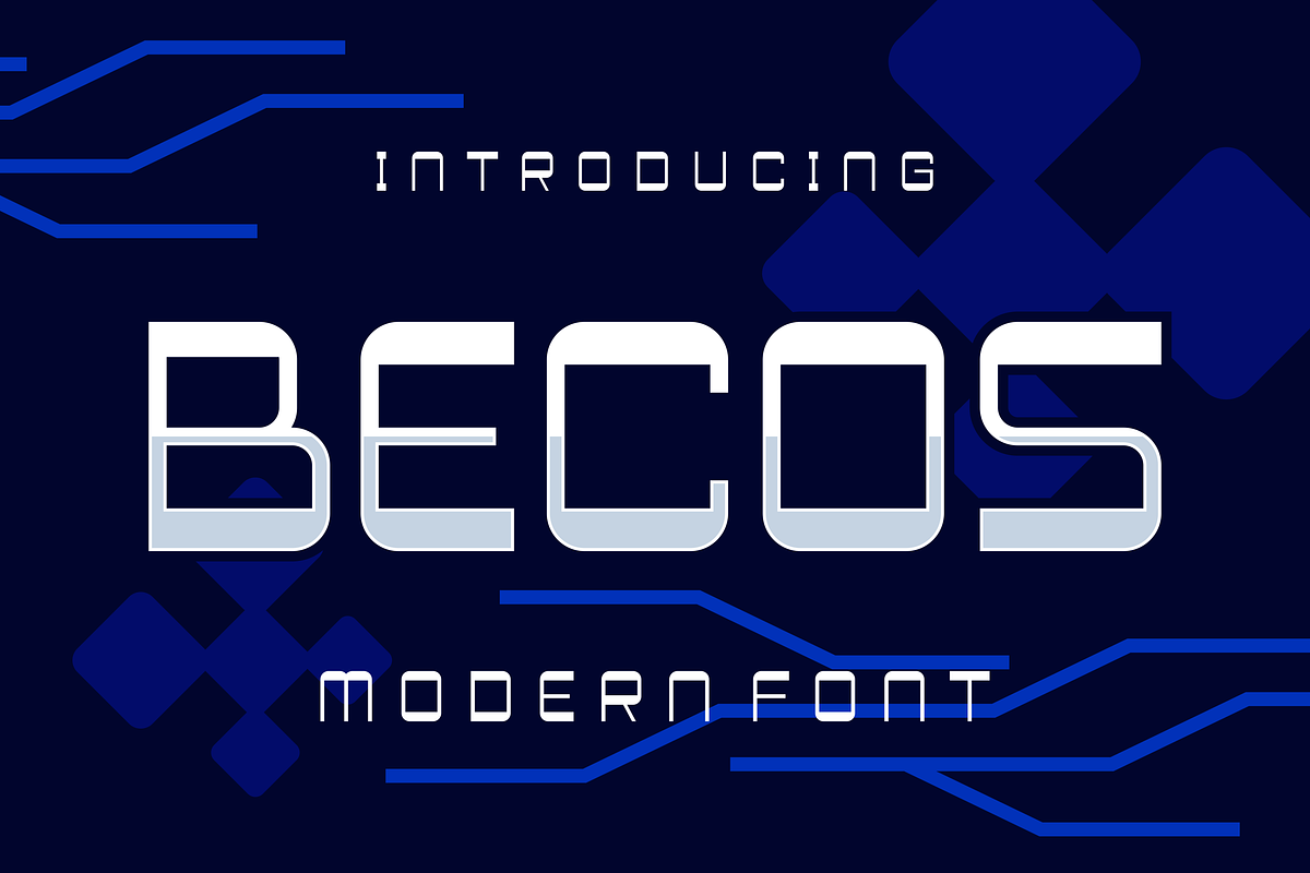 Becos - Technology Font, a Sans Serif Font by lelevien (Photo 1 of 4)