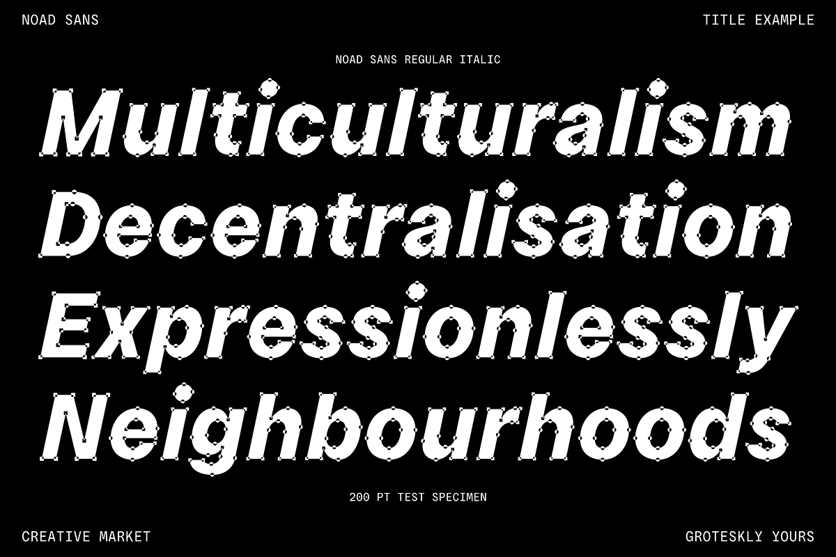 Noad Sans – Experimental Type Family, a Sans Serif Font by Eugene Tantsurin (Photo 9 of 15)