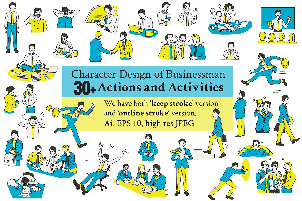 Businessman Vector at work, a Graphic by Smiley Creative (Photo 1 of 4)