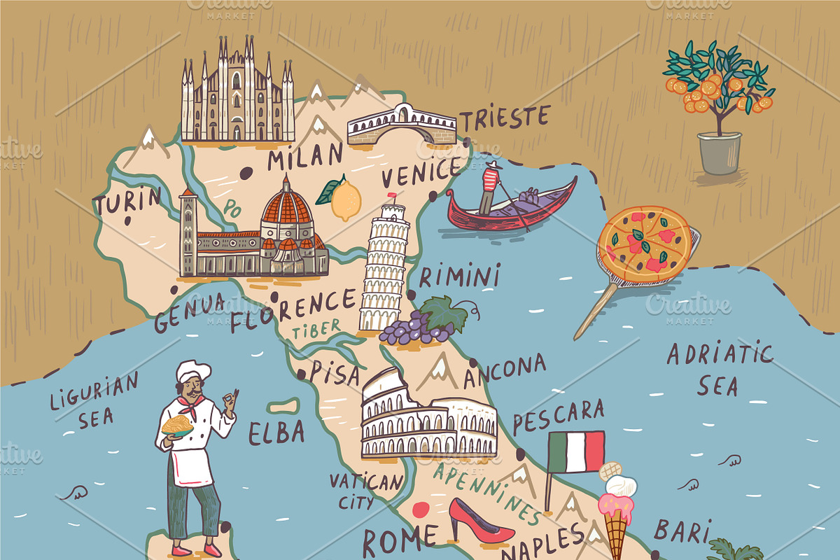Italy Map, an Illustration by GooseFrol (Photo 3 of 10)