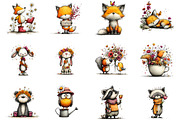 Woodland Animals Spring Floral Clipa, an Illustration by Dream Creation (Thumbnail 2 of 5)