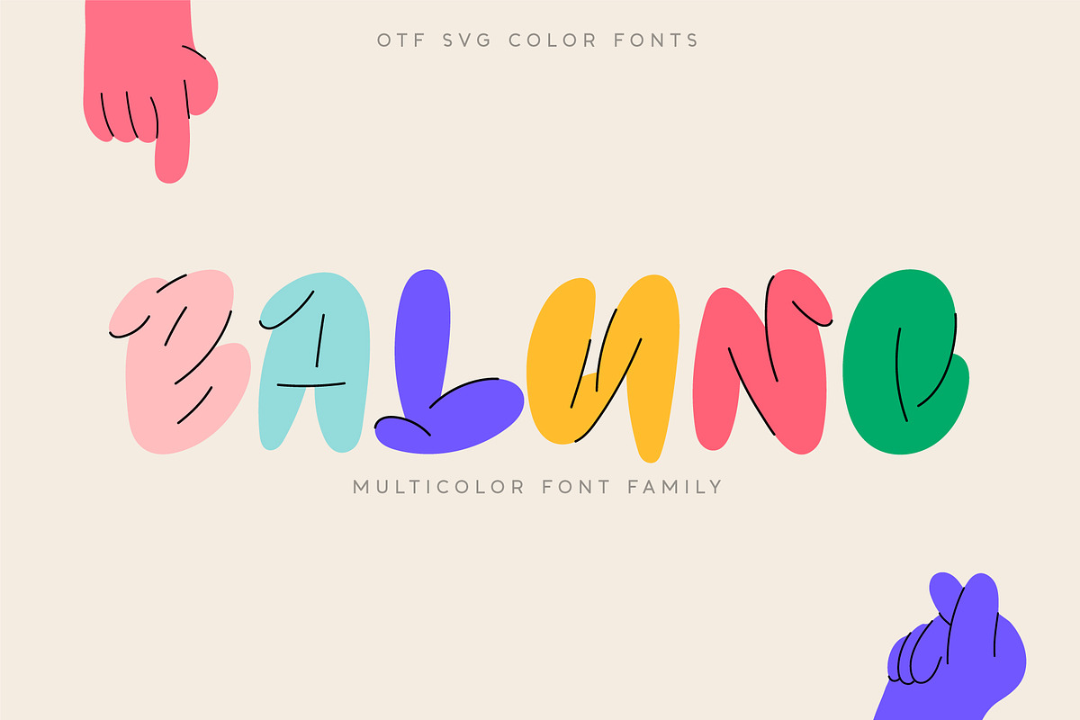 Baluno. OTF-SVG Color font family., a Symbol Font by Luxfont (Photo 1 of 12)
