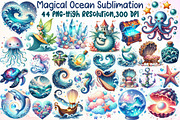 Magical Ocean Sublimation Clipart, an Illustration by Sublimation Artist (Thumbnail 1 of 6)