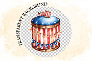 Watercolor 4th of July Clipart Bundl, an Illustration by SVGArt (Thumbnail 9 of 9)