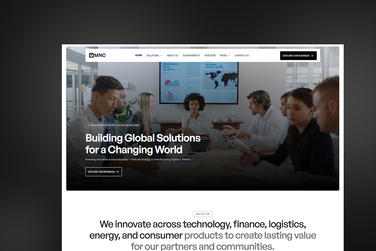 MNC - Corporate Website Template, a HTML Template by TNCFlow (Photo 2 of 5)