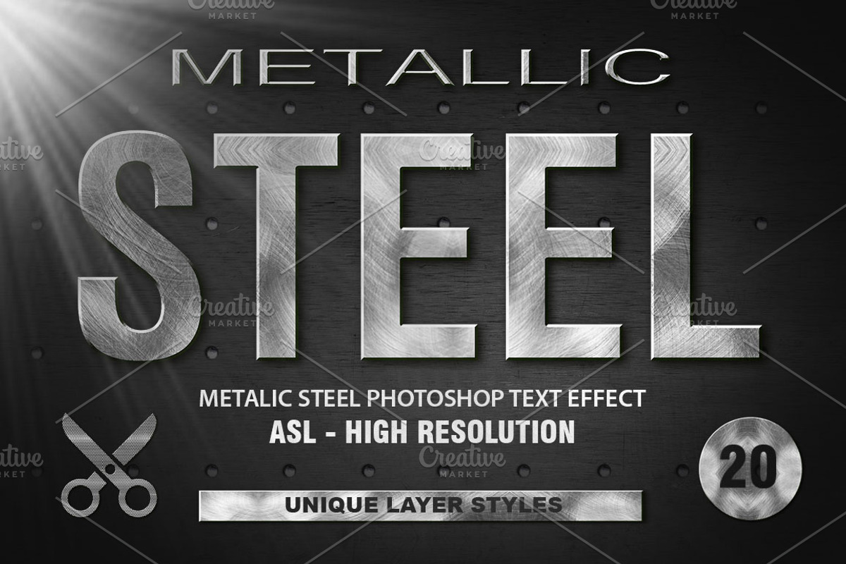 20 Metal Photoshop Layer Styles preview 6
