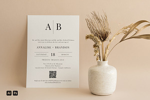 Wedding Invite with QR Code, a Stationery Template by Studio Nellcote