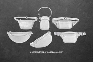 Realistic Waist Bag Mockup Bundle