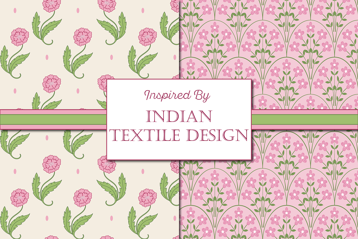 Indian Floral Boho Patterns - Pink, a Pattern Graphic by RachelStudio (Photo 2 of 8)