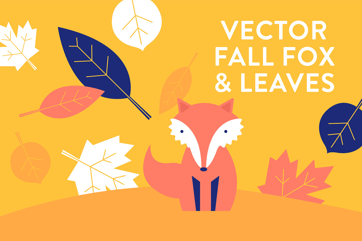 Vector Fall Leaves and Fox, an Illustration by Sarah Hearts (Photo 1 of 4)