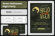 Green Halloween Night Party Flyer, a Flyer Template by Annora Studio (Thumbnail 1 of 5)