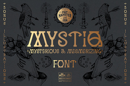 MYSTIQ mysterious display font, a Serif Font by Fat Hamster