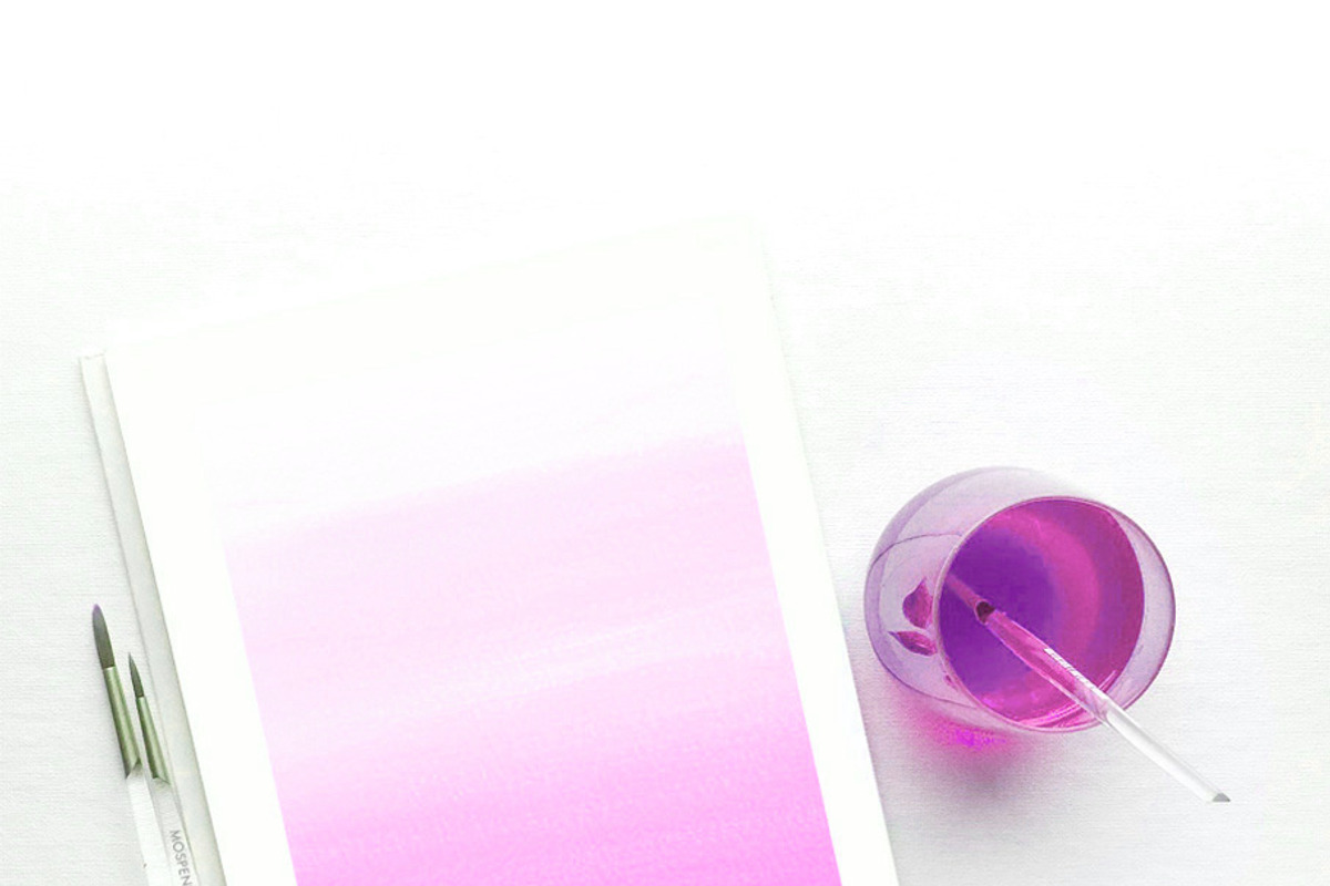 Ombre Bright Pink Watercolor Art, a Texture Graphic by MichelleMospens