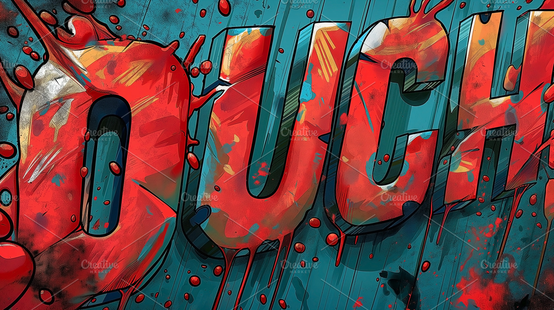 A vibrant comic-style illustration featuring the word 'OUCH!' in bold letters,, a Background Photo by ImageMir
