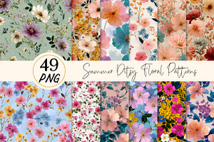 Summer Ditsy Floral Patterns, an Illustration by DreamPrint404