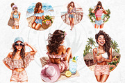 Dreamy Summer girls Clipart Set, a Person Illustration by ThatsDesignArt (Thumbnail 4 of 10)