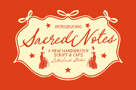 Sacred Notes Duo Whimsical Font, a Script Font by Letterhend Studio