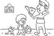 Outline cartoon kids illustration, an Illustration by Bubert Art (Thumbnail 12 of 33)