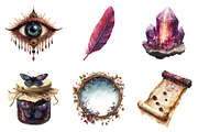 Elegant Spooky Watercolor Set PNG, an Illustration by SinaCreation (Thumbnail 5 of 7)
