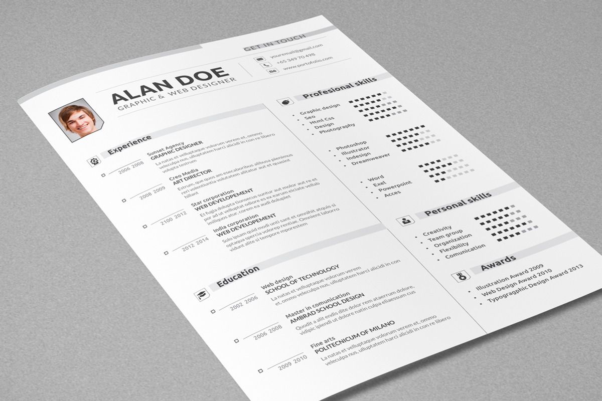 Professional Resume & Cover Letter, a Resume Template by sz81 (Photo 4 of 5)