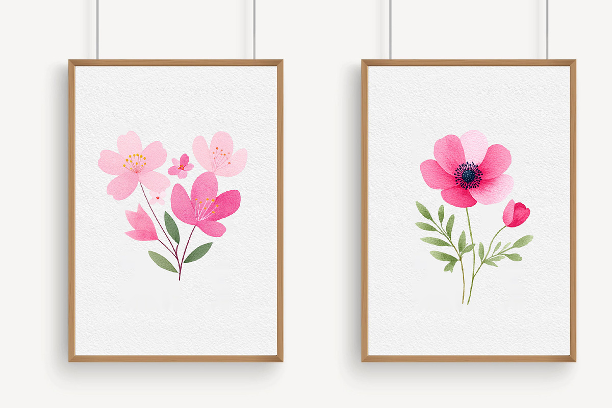 Watercolor Burgundy Flowers Png, an Illustration by Libby Wishes (Photo 3 of 6)